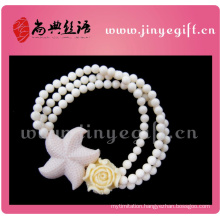 Fashion Bijoux White Faux Pearl Round Bead Bracelet